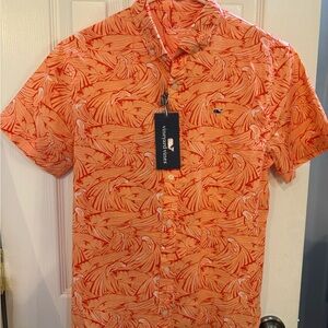 Vineyard Vines Orange Patterned Men's Shirt